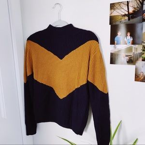 Blue and gold knit sweater